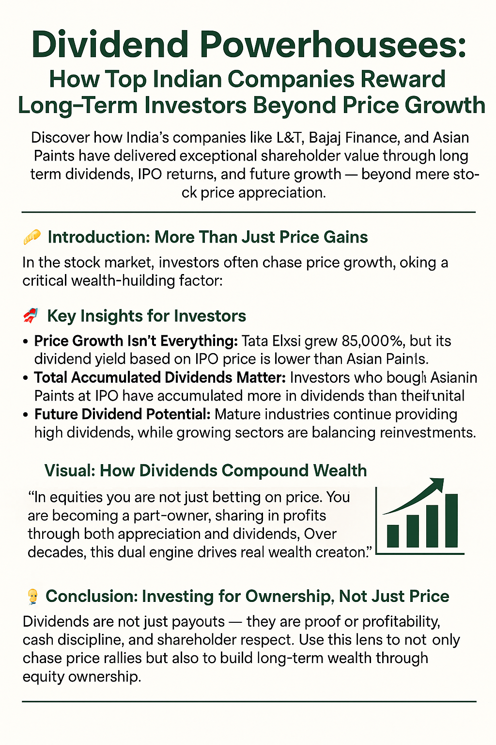 Dividend Powerhouses: How Top Indian Companies Reward Long-Term Investors Beyond Price Growth